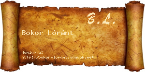 Bokor Lóránt névjegykártya