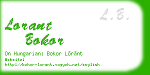 lorant bokor business card