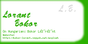 lorant bokor business card